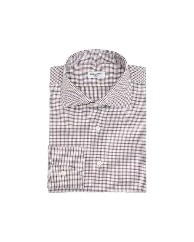 Cesare Attolini Men's Cotton and Cashmere Micro-Plaid Button-Down Shirt