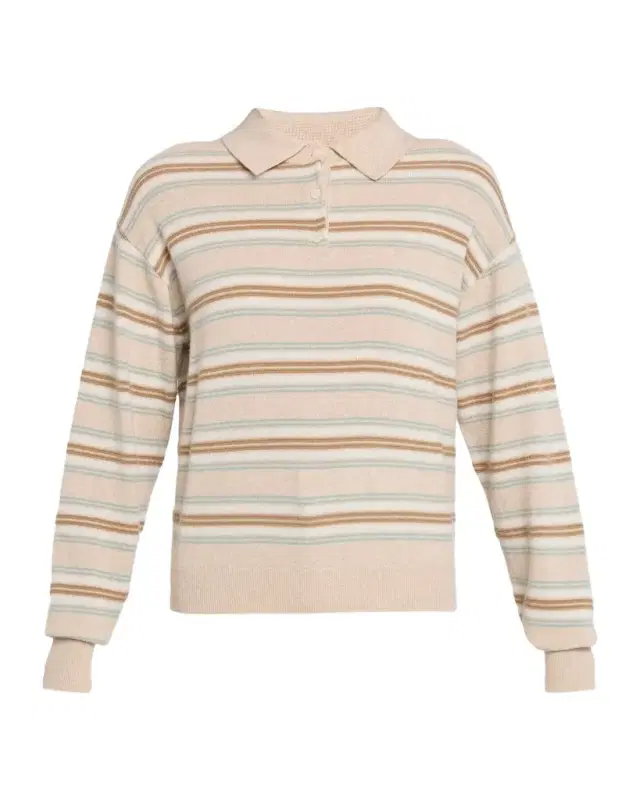Collegiate Stripe Cashmere Polo