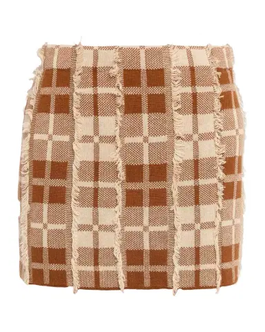 Guest In Residence Fringe Plaid Mini Skirt | Thumbnail 1