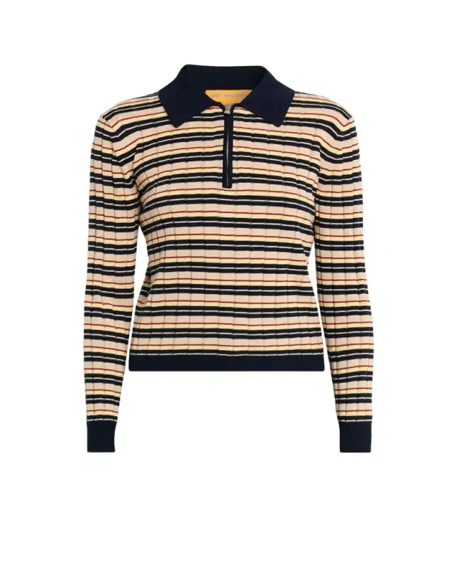 Guest in Residence Striped Track Polo