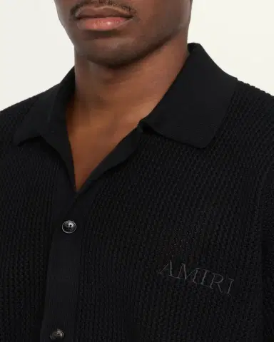 AMIRI Men's Crochet-Knit Mesh Cotton Shirt | Thumbnail 5