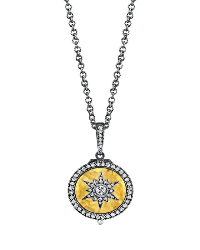 Arman Sarkisyan Round Diamond Starburst Locket Necklace