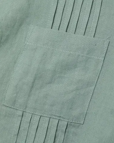 Onia Men's Linen Pintuck Camp Shirt | Thumbnail 6