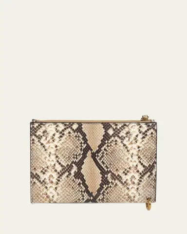 Chloe Spin Python-Embossed Leather Pouch Bag | Thumbnail 3