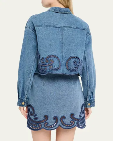 Ulla Johnson Bobbi Embroidered Denim Jacket | Thumbnail 3 Ulla Johnson Bobbi Embroidered Denim Jacket | Thumbnail 3