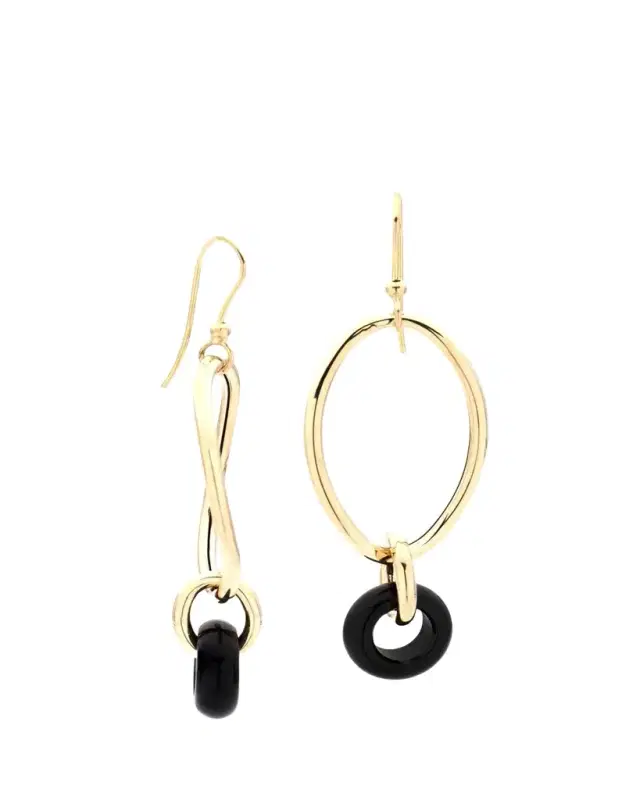 FARAONE MENNELLA by R.F.M.A.S. 18K Extra Small Black Onyx Link Earrings