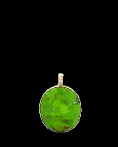 FARAONE MENNELLA by R.F.M.A.S. 18K Yellow Gold Green Turquoise Pendant | Thumbnail 2