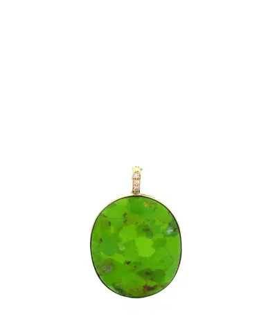 FARAONE MENNELLA by R.F.M.A.S. 18K Yellow Gold Green Turquoise Pendant | Thumbnail 1
