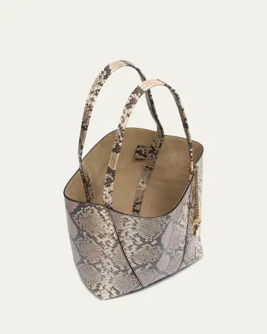 Chloé Spin Python-Embossed Leather Tote Bag | Thumbnail 4
