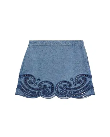 Ulla Johnson Cadiz Embroidered Denim Mini Skirt | Thumbnail 1