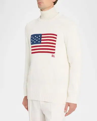 Polo Ralph Lauren Men's Iconic Flag Cotton Sweater | Thumbnail 4 Polo Ralph Lauren Men's Iconic Flag Cotton Sweater | Thumbnail 4