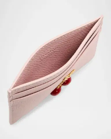 Valentino Garavani Cherry-Embellished Leather Card Case | Thumbnail 4