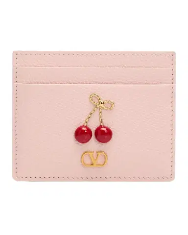 Valentino Garavani Cherry-Embellished Leather Card Case | Thumbnail 1