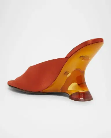 Dries Van Noten 100mm Satin Wedge Mules | Thumbnail 4 Dries Van Noten 100mm Satin Wedge Mules | Thumbnail 4
