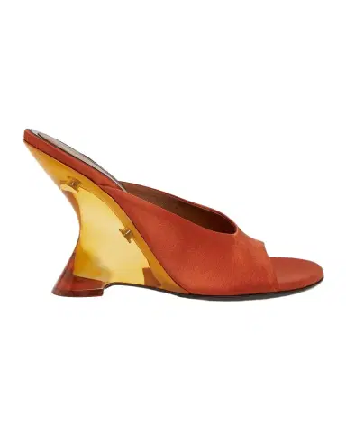 Dries Van Noten 100mm Satin Wedge Mules | Thumbnail 1 Dries Van Noten 100mm Satin Wedge Mules | Thumbnail 1