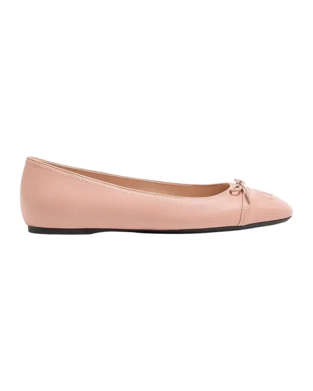 Valentino Garavani VLogo Signature Leather Ballerina Flats