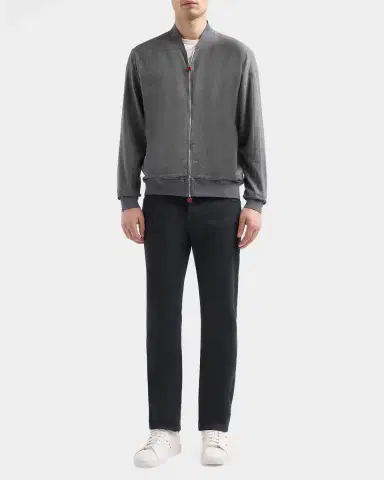 Kiton Men's Cotton Jersey Bomber Jacket | Thumbnail 2 Kiton Men's Cotton Jersey Bomber Jacket | Thumbnail 2