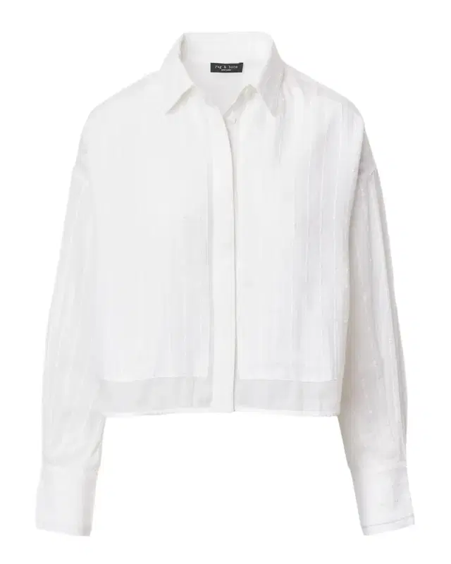 rag & bone Marin Cotton-Blend Cropped Shirt