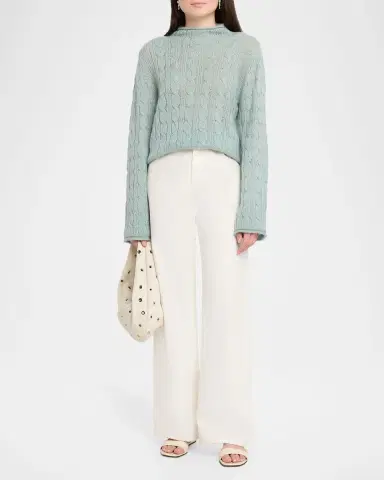 Guest In Residence Cable-Knit Mock-Neck Sweater | Thumbnail 2 Guest In Residence Cable-Knit Mock-Neck Sweater | Thumbnail 2