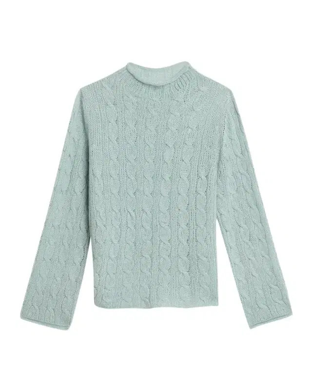 Cable-Knit Mock-Neck Sweater