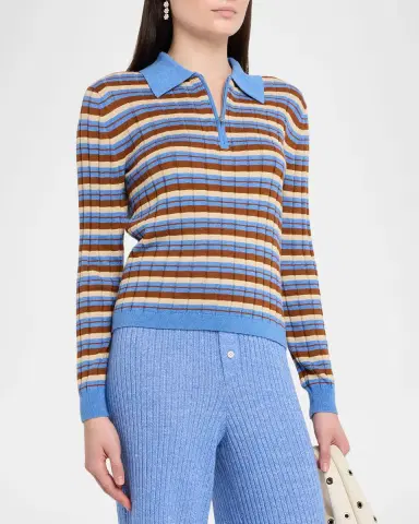 Guest In Residence Striped Track Polo | Thumbnail 4