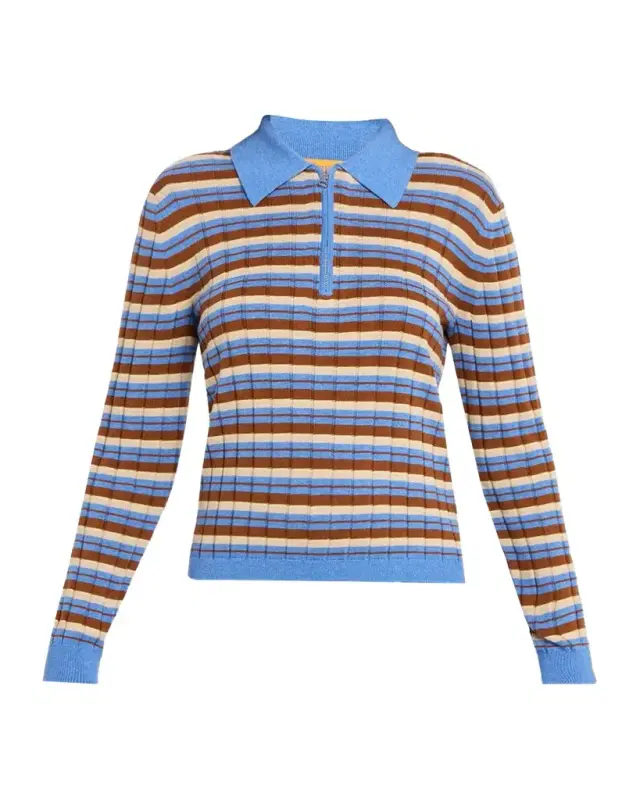 Guest in Residence Striped Track Polo