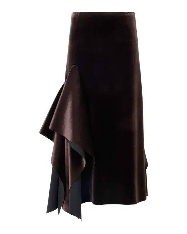 Akris Velvet Neoprene Asymmetric Midi Skirt