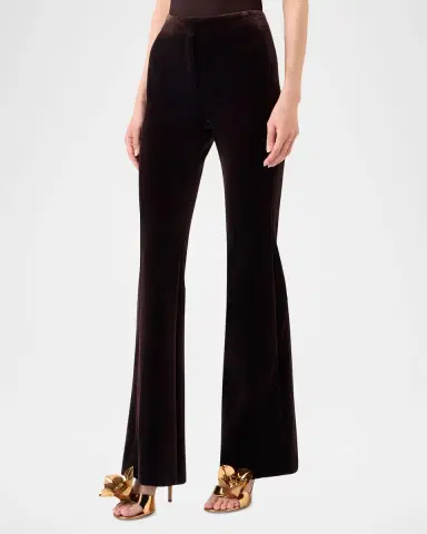 Akris Faris Neoprene Velvet Bootcut-Leg Pants | Thumbnail 3 Akris Faris Neoprene Velvet Bootcut-Leg Pants | Thumbnail 3