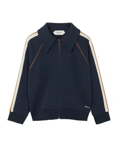 Versace Boy's Greek Contrast Fleece Zip Sweatshirt | Thumbnail 1