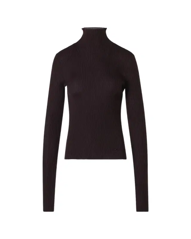Akris Cashmere and Silk Ribbed Turtleneck Sweater