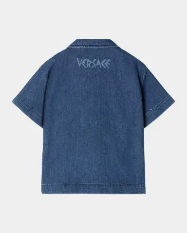 Versace Boy 's Lasered Denim Shirt, Size 4-14 | Thumbnail 2 Versace Boy 's Lasered Denim Shirt, Size 4-14 | Thumbnail 2