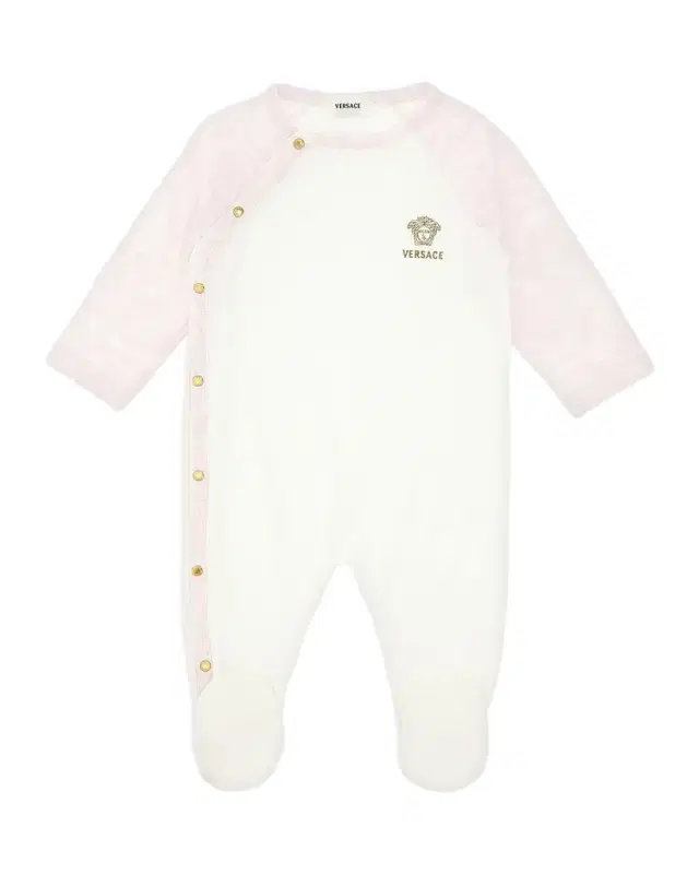 Versace Girl's Printed Medusa Footie, Size 1M-6M