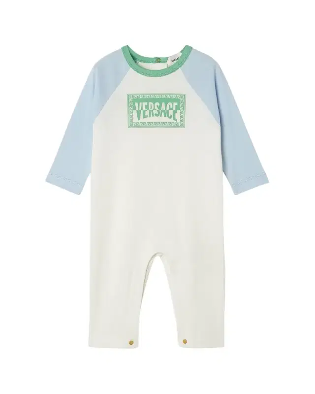 Versace Boy 's Logo-Print Cotton Jersey Sleepsuit, Size 6M-18M