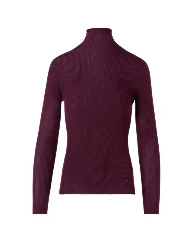 Akris Turtleneck Cashmere-Silk Rib Seamless Sweater