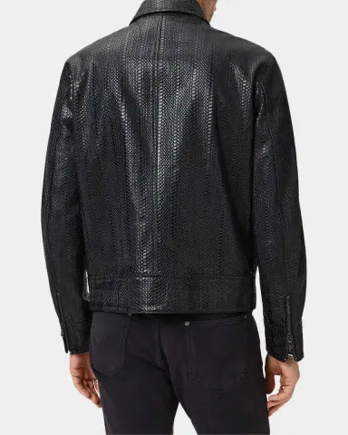John Varvatos Men 's Benjamin Snakeskin-Embossed Leather Jacket | Thumbnail 3 John Varvatos Men 's Benjamin Snakeskin-Embossed Leather Jacket | Thumbnail 3