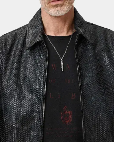 John Varvatos Men 's Benjamin Snakeskin-Embossed Leather Jacket | Thumbnail 5 John Varvatos Men 's Benjamin Snakeskin-Embossed Leather Jacket | Thumbnail 5