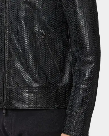 John Varvatos Men 's Benjamin Snakeskin-Embossed Leather Jacket | Thumbnail 8 John Varvatos Men 's Benjamin Snakeskin-Embossed Leather Jacket | Thumbnail 8
