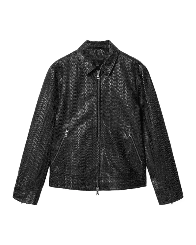 John Varvatos Men 's Benjamin Snakeskin-Embossed Leather Jacket