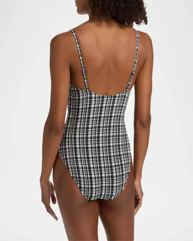 Solid & Striped The Taylor Plaid Seersucker One-Piece Swimsuit | Thumbnail 3 Solid & Striped The Taylor Plaid Seersucker One-Piece Swimsuit | Thumbnail 3