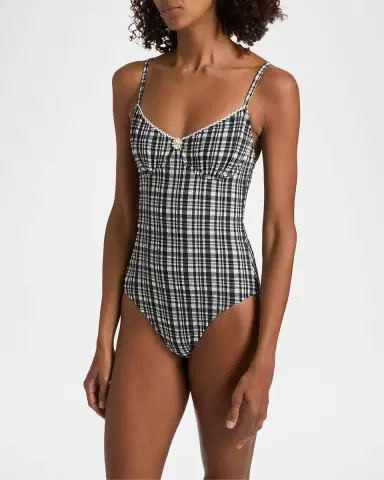 Solid & Striped The Taylor Plaid Seersucker One-Piece Swimsuit | Thumbnail 7 Solid & Striped The Taylor Plaid Seersucker One-Piece Swimsuit | Thumbnail 7