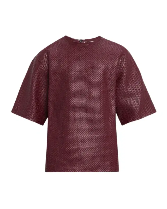 Bottega Veneta Men 's Intrecciato Leather Oversized T-Shirt