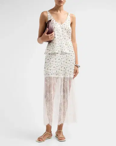 Cami NYC Flo Lace-Trim Midi Skirt | Thumbnail 2