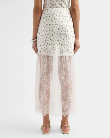 Cami NYC Flo Lace-Trim Midi Skirt | Thumbnail 4
