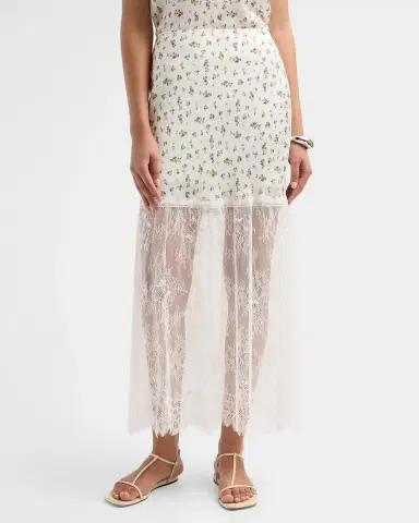 Cami NYC Flo Lace-Trim Midi Skirt | Thumbnail 5