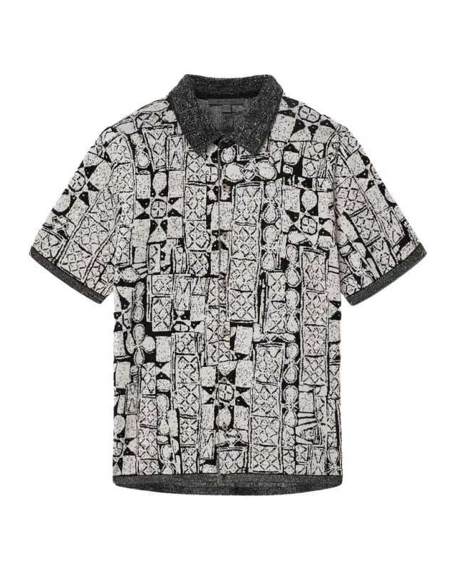 John Varvatos Men 's Ferrin Cotton Jacquard Shirt