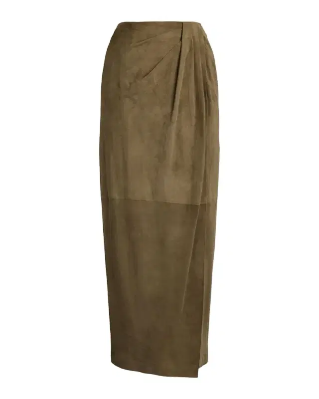 Ralph Lauren Collection Lightweight Suede Midi Skirt