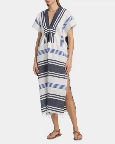 Lemlem Gasira Striped Cotton Caftan Cover-Up | Thumbnail 4