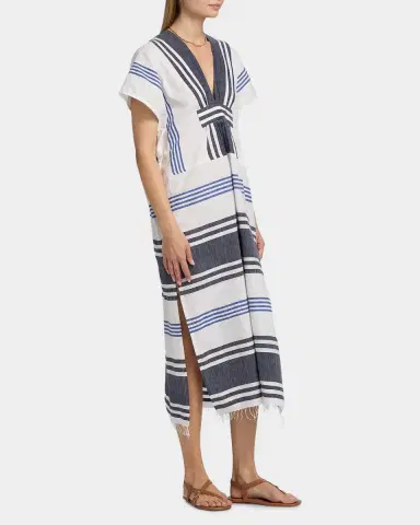 Lemlem Gasira Striped Cotton Caftan Cover-Up | Thumbnail 7
