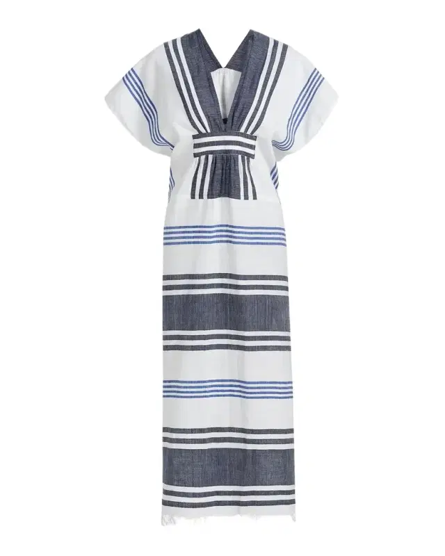 lemlem Gasira Striped Cotton Caftan Cover-Up