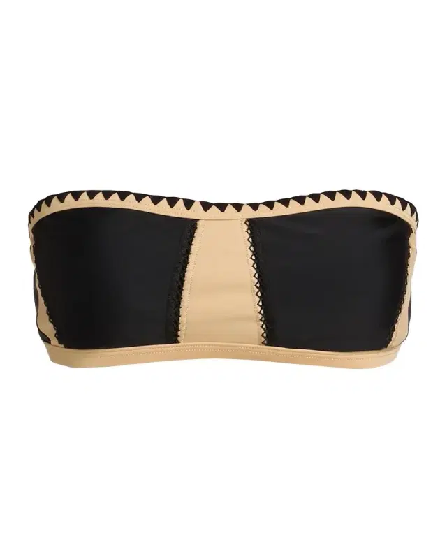 Ramy Brook Leanna Embroidered Colorblocked Bikini Top